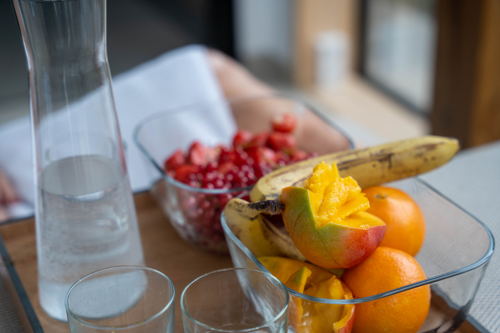 Wasser und Obst in der Academy